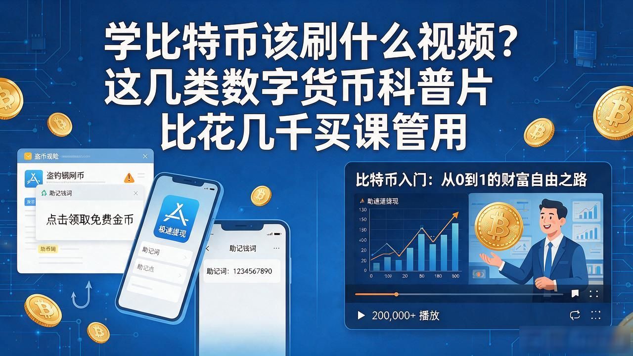 比特币数字货币视频_比特币入门必看视频推荐_新手学习比特币底层逻辑与实操指南
