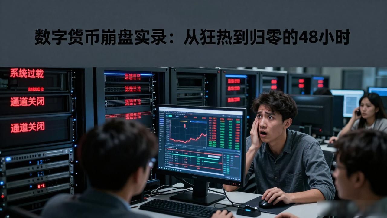 数字货币暴跌情景图_市场流动性枯竭_恐慌情绪蔓延